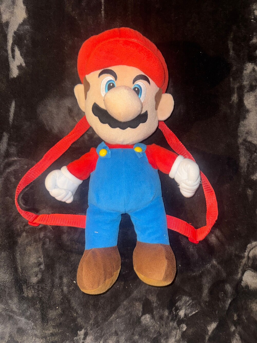 Super Mario Plush Backpack 18 Inch Red Blue Adjustable Straps